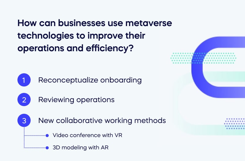 How can businesses use metaverse technologies to improve their operations and efficiency