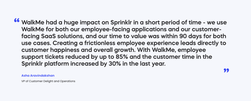 WalkMe Sprinklr Quote