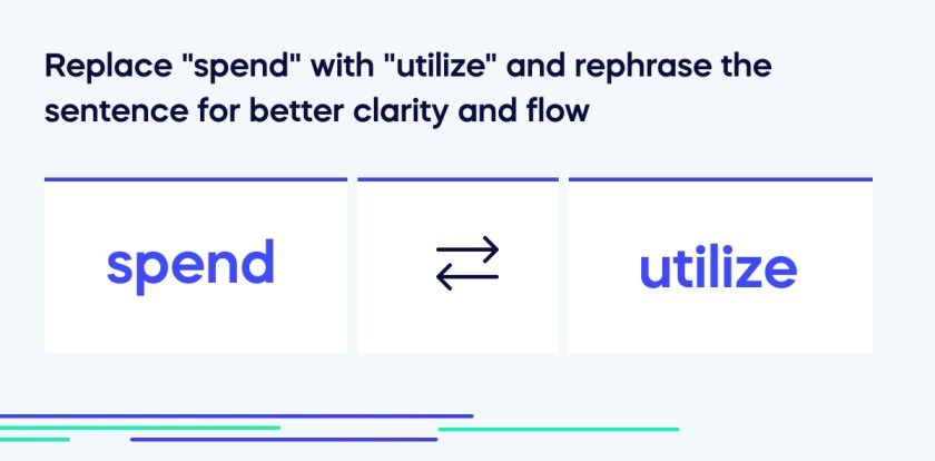 Replace _spend_ with _utilize_ and rephrase the sentence for better clarity and flow (1)