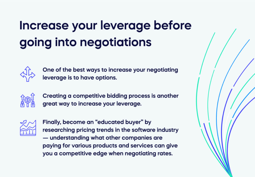 Increase your leverage before going into negotiations