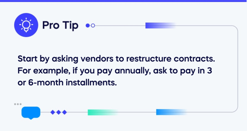 Start by asking vendors to restructure contracts