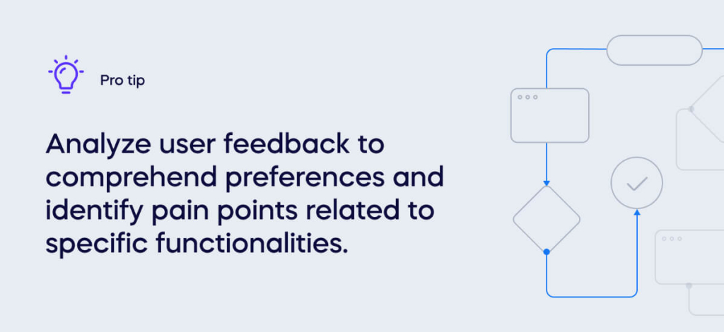 Analyze user feedback to comprehend preferences and identify pain points related to specific functionalities. (1)