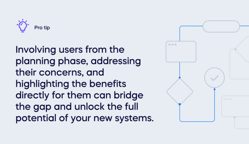 Involving users from the planning phase, addressing their concerns