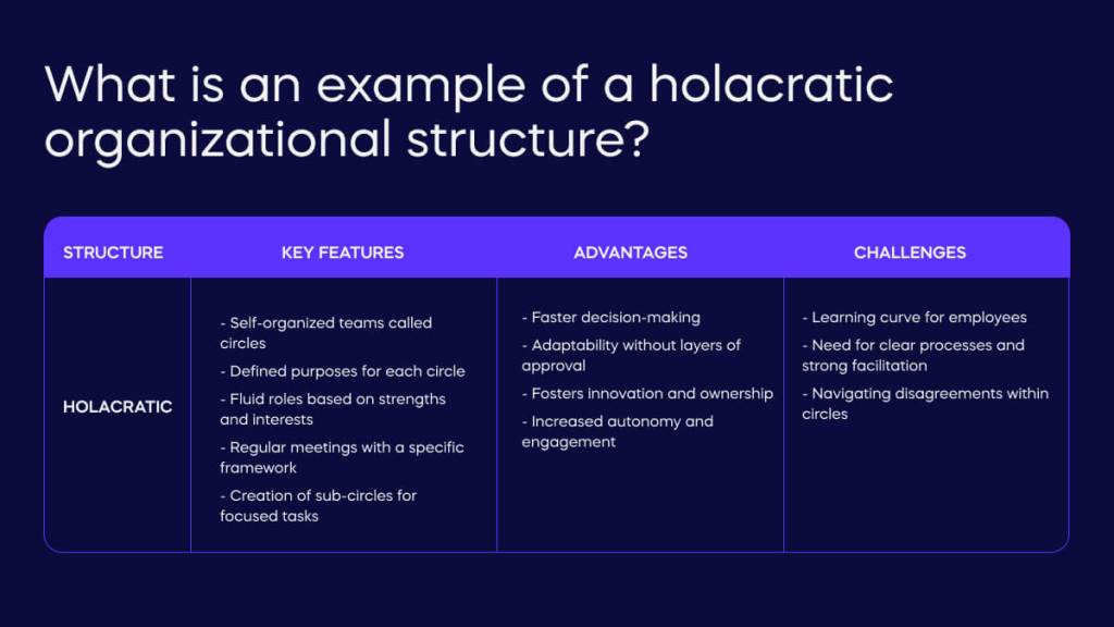 What is an example of a holacratic organizational structure_