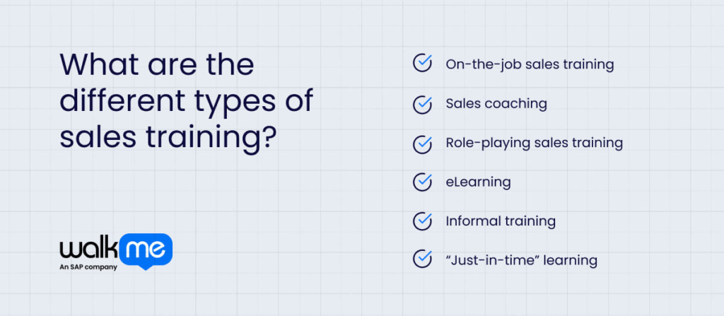 What are the different types of sales training?