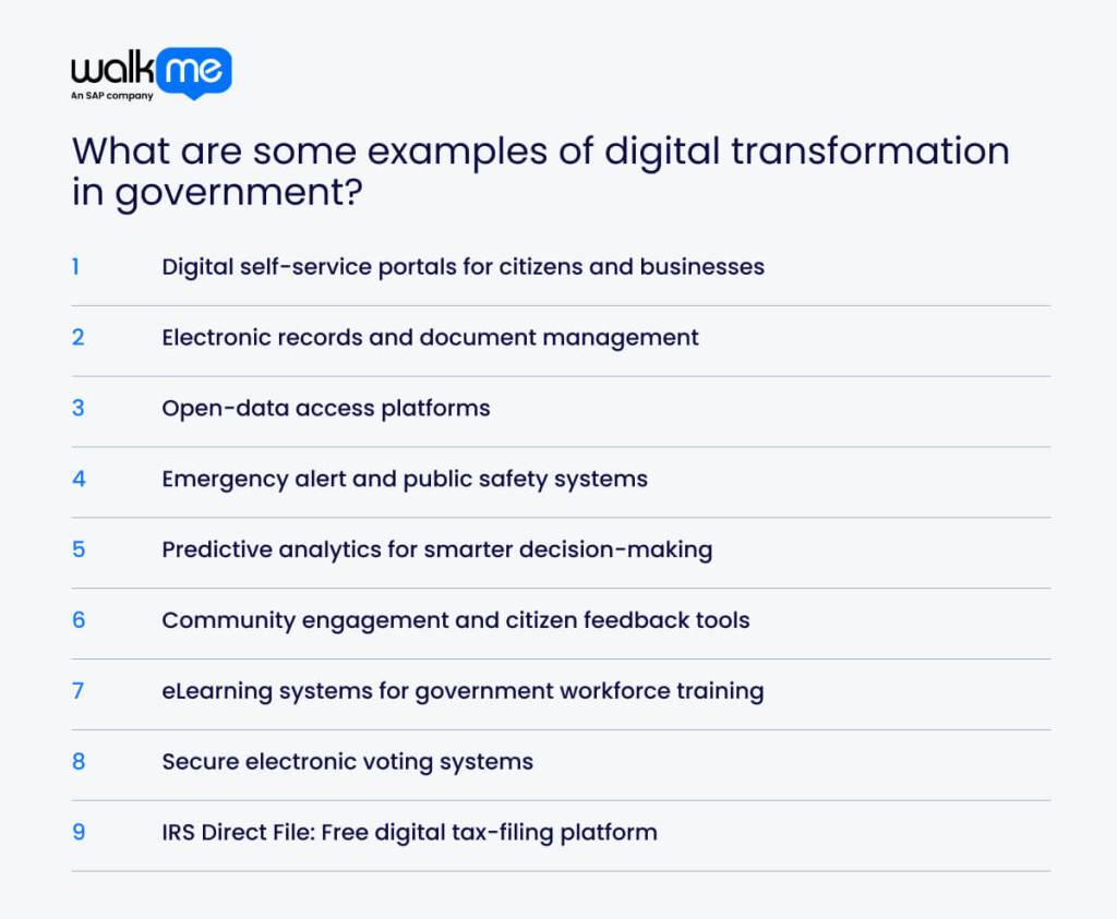 What are some examples of digital transformation in government?