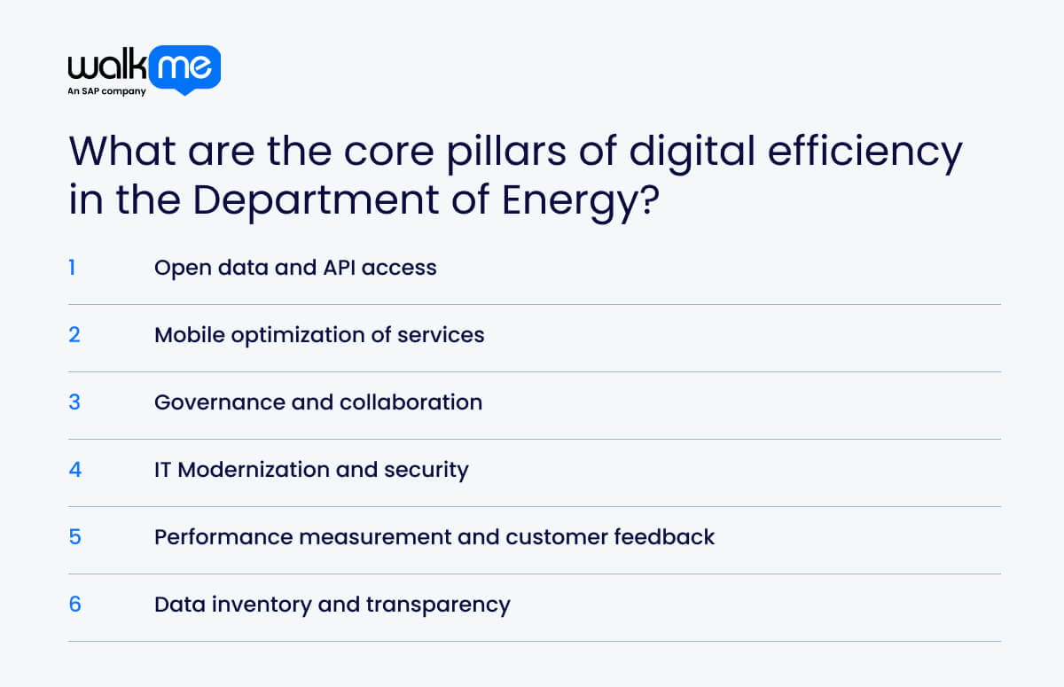 How is the Department of Energy (DOE) approaching digital efficiency?