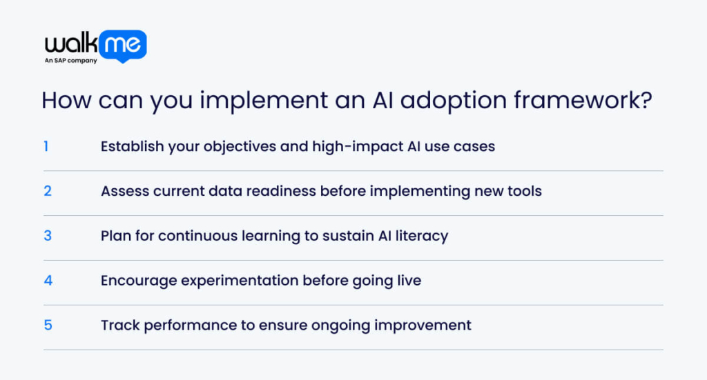How can you implement an AI adoption framework?