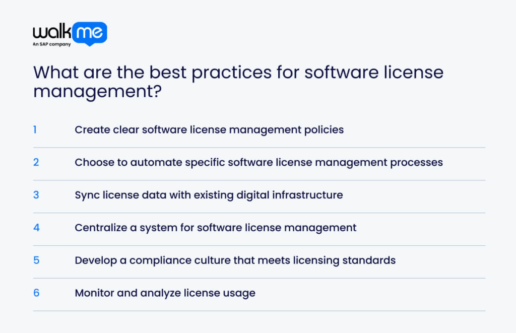 What are the best practices for software license management?