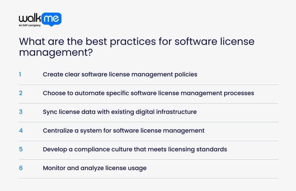 What are the best practices for software license management?