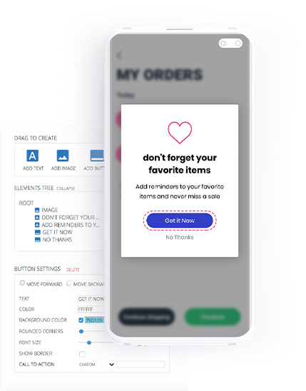 Encourage desired user behavior mobile image