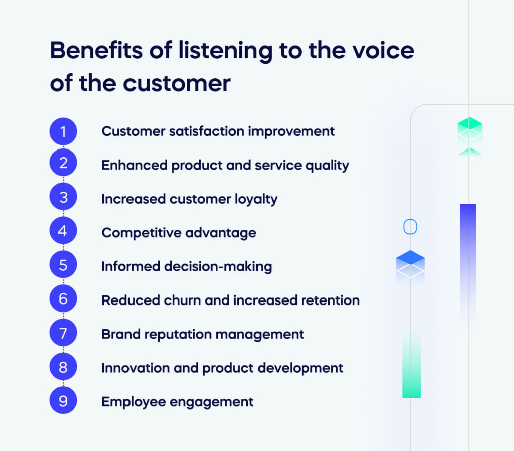 Benefits of listening to the voice of the customer