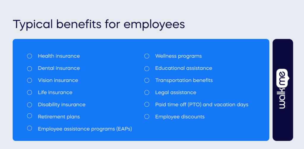 Typical benefits for employees