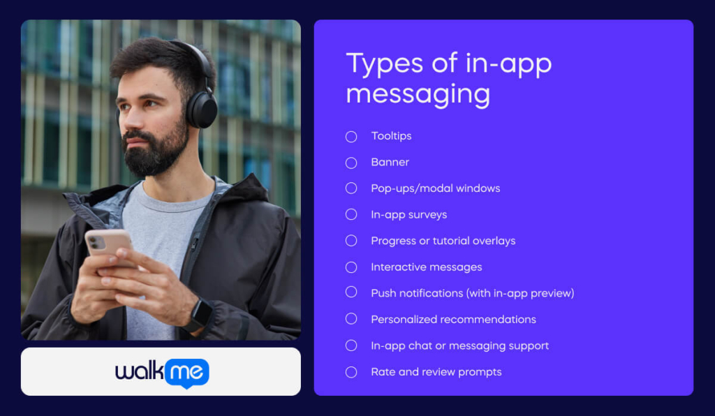 Types of in-app messaging
