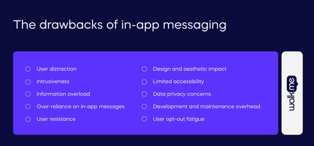 the drawbacks of in-app messaging