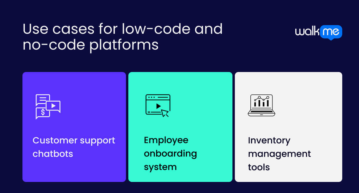 Use cases for low-code and no-code platforms platforms