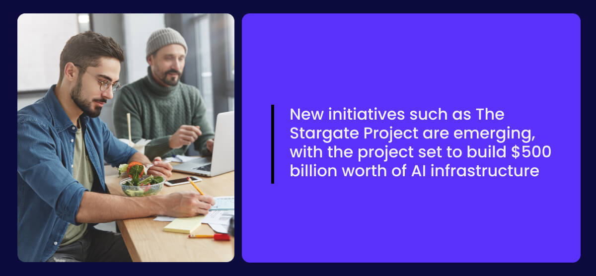 At the same time, new initiatives such as The Stargate Project are emerging with the project set to build $500 billion worth of AI infrastructure