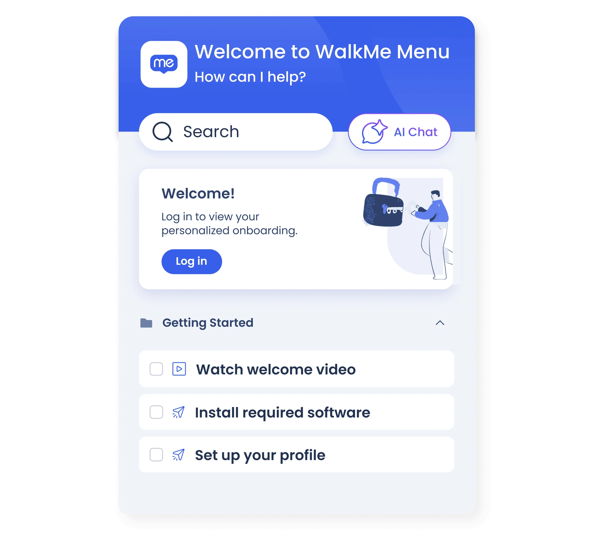 WalkMe Menu