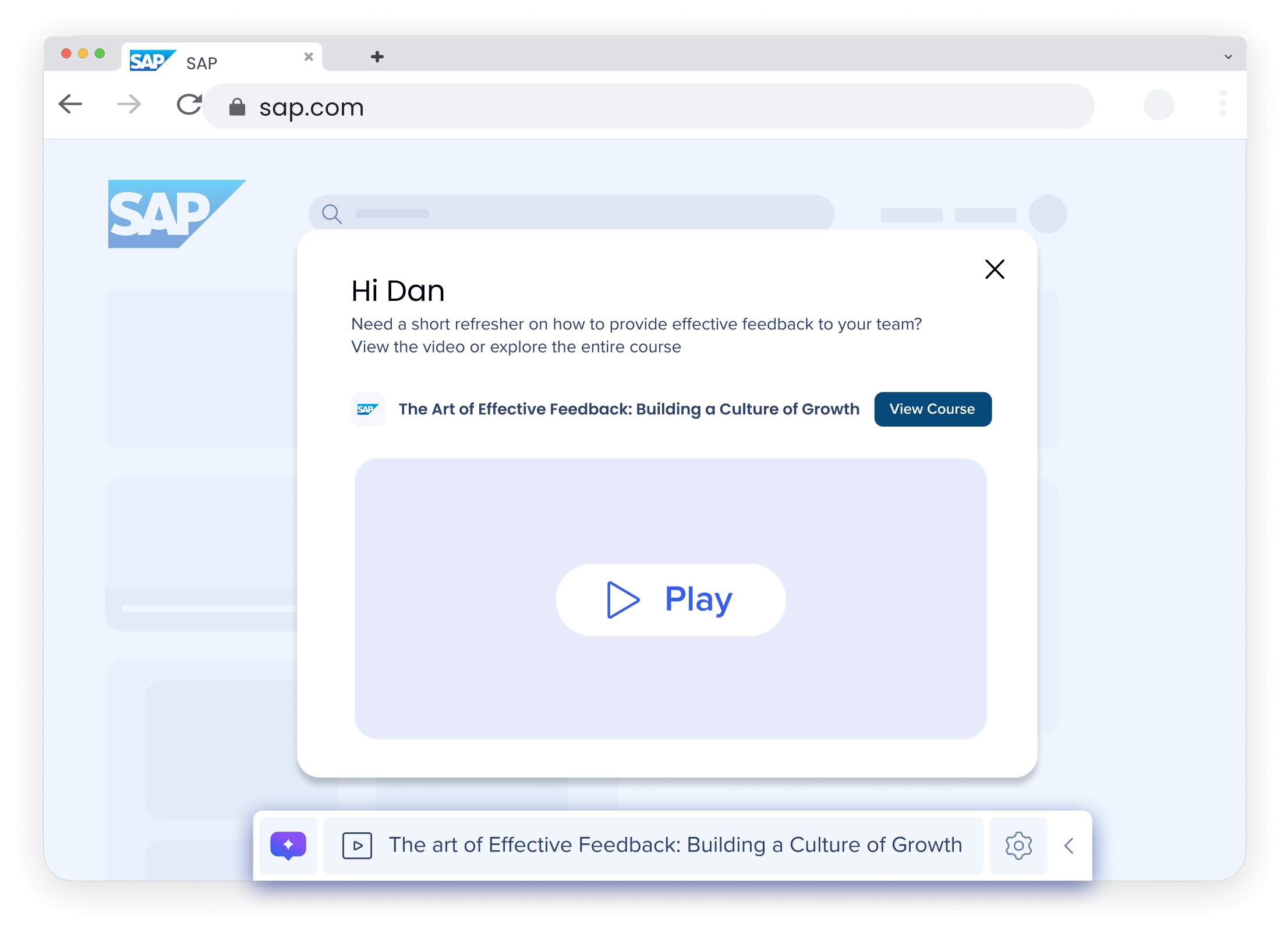 Deliver training directly in enterprise apps