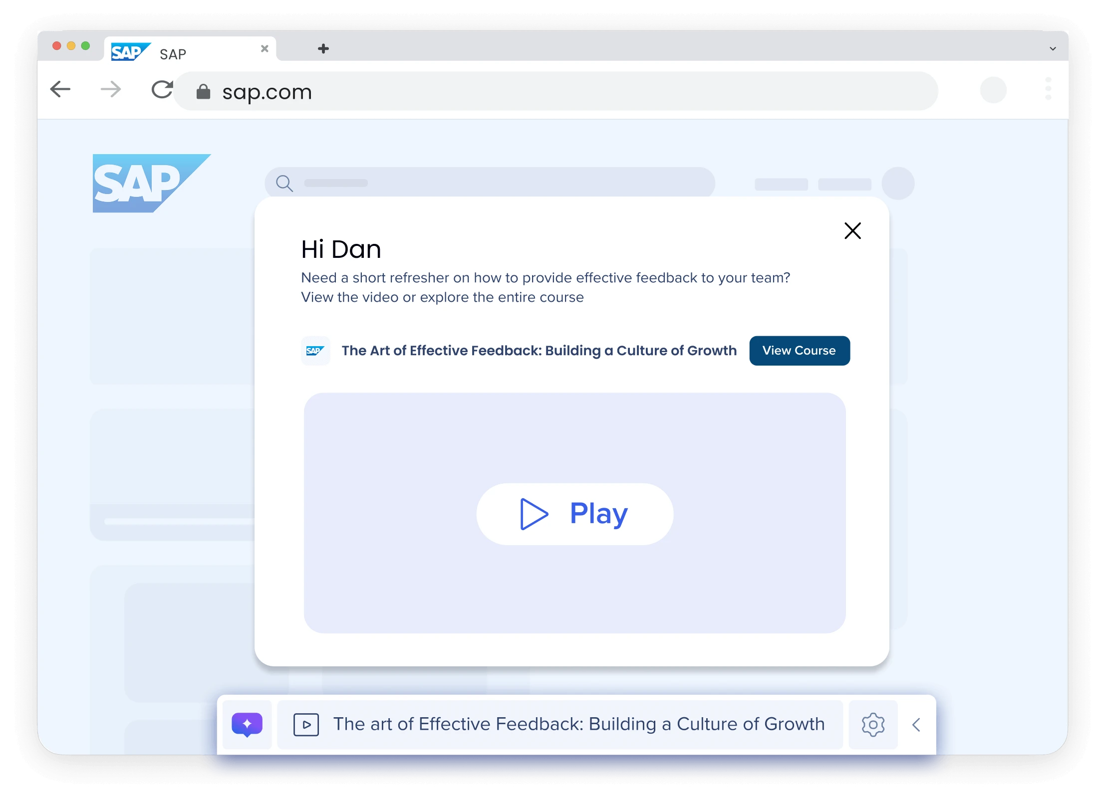 Deliver training directly in enterprise apps