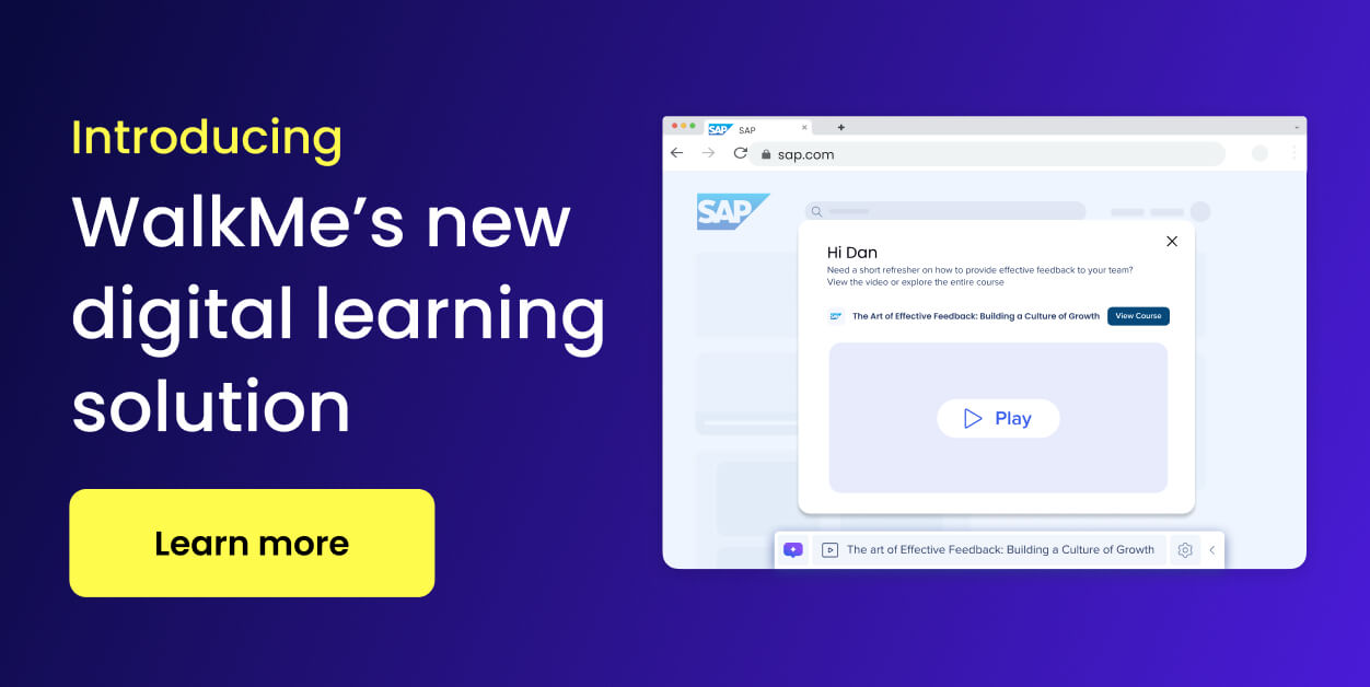 In-App Personalized Learning Experience | WalkMe