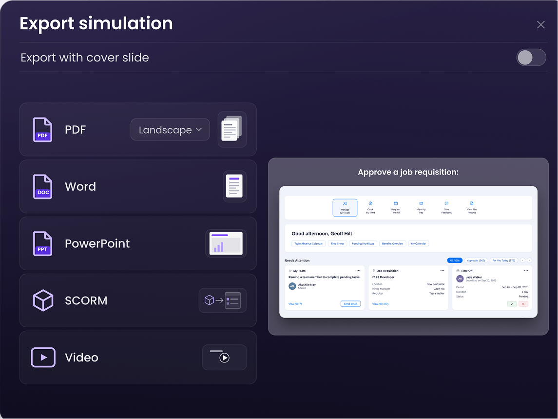 Export in your preferred format